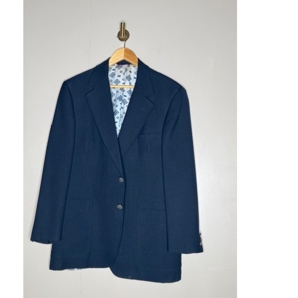 Hart Schaffner Marx Jack Nicklaus‎ Navy Blue Blazer Hughes Hatcher Vintage